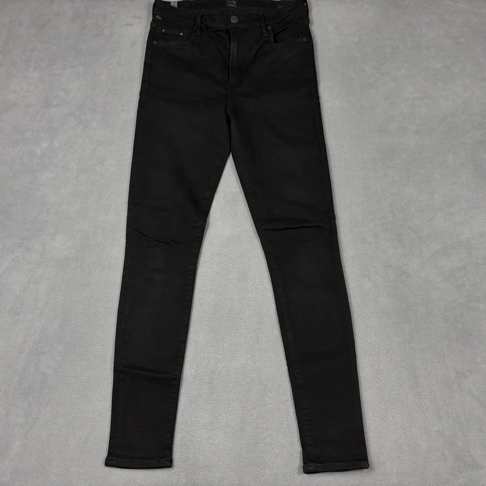 Citizens of Humanity Size 31 Rocket High Rise Skinny Jeans Black Stretch USA